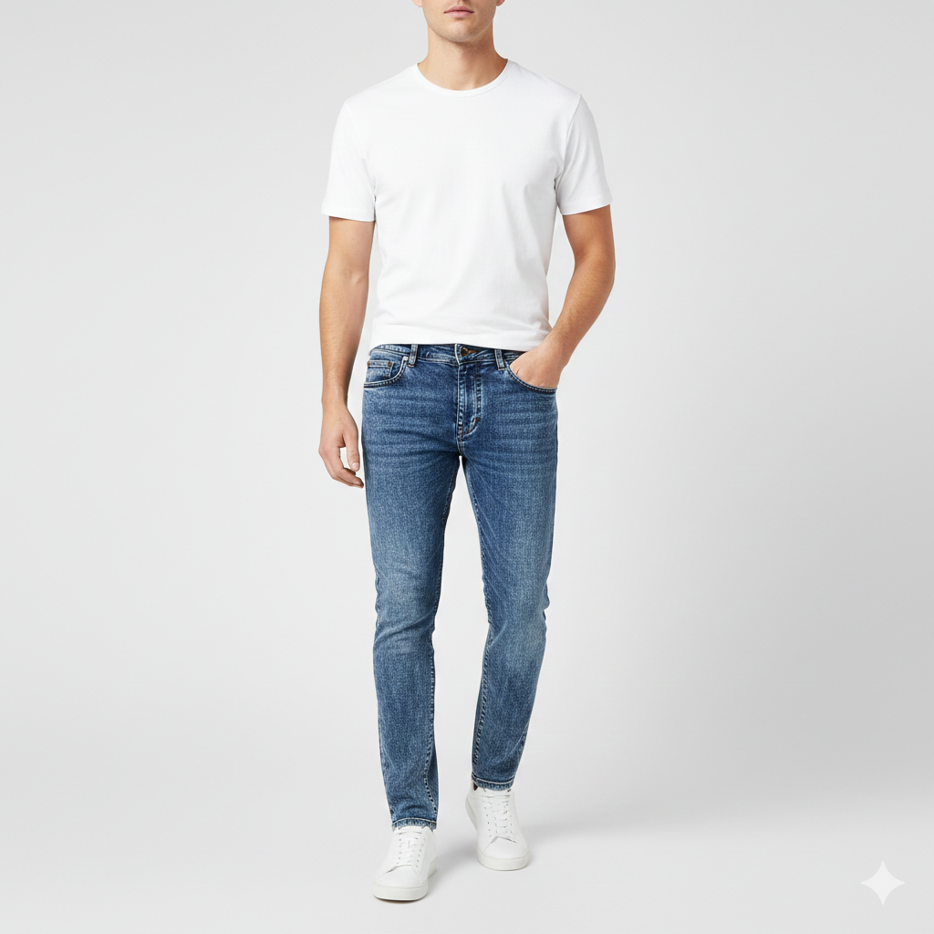 The Cobalt Raw | Mid-Blue Slim Fit