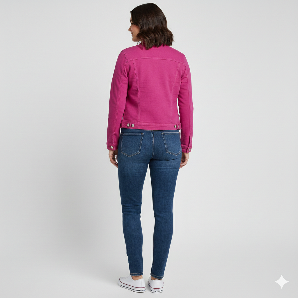 Magenta Denim Trucker Jacket