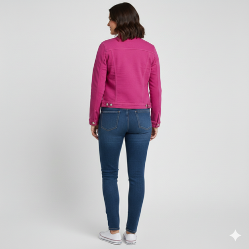 Magenta Denim Trucker Jacket